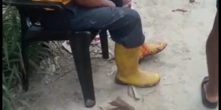 Adulto mayor resultó herido al ser alcanzado por una bala perdida