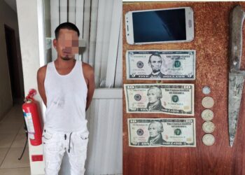 Presunto delincuente fue aprehendido con un arma blanca