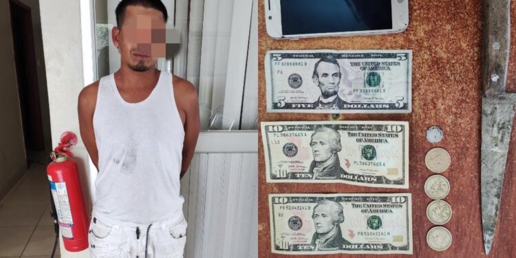 Presunto delincuente fue aprehendido con un arma blanca