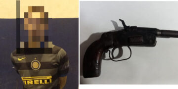 Presunto delincuente aprehendido con arma de fuego