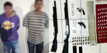 Sospechosos detenidos con sustancias ilícitas y cuatro armas de fuego