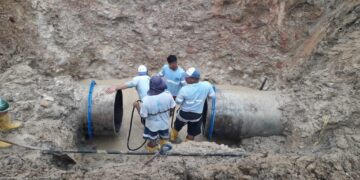 Aguas Machala colaboró en arreglo de acueducto en la Mancomunidad