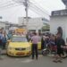 Taxi quedó con daños a causa de un accidente