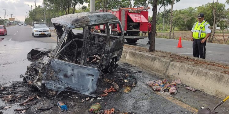 Una persona herida en un accidente de tránsito