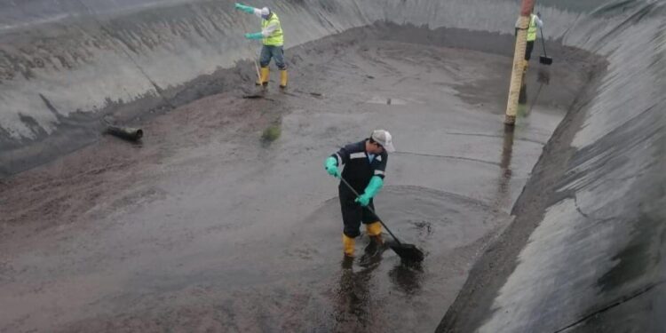 Realizaron trabajos de mantenimiento en la planta de aguas residuales “Virgen del Cisne”