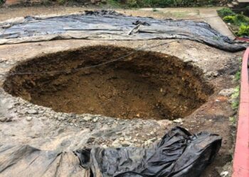 Un nuevo socavón en el casco urbano del cantón Zaruma