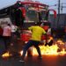 Algunas vías de Guayas amanecieron bloqueadas