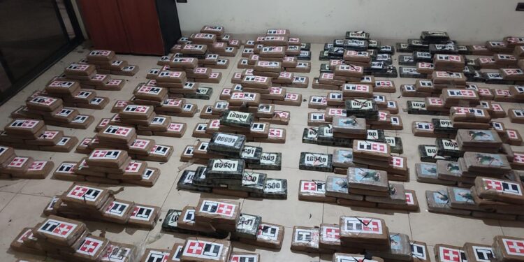 Incautan cerca de 4 toneladas de clorhidrato de cocaína