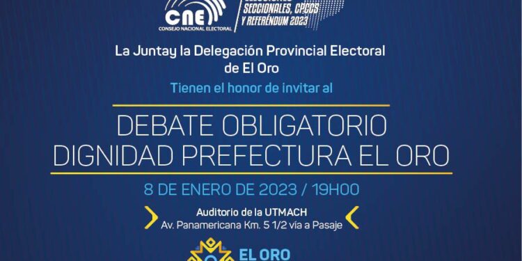 Diez candidatos a la prefectura de El Oro debatirán este domingo