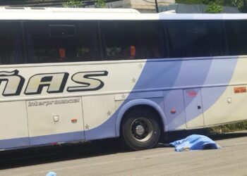 Murió al caer del balde de una camioneta