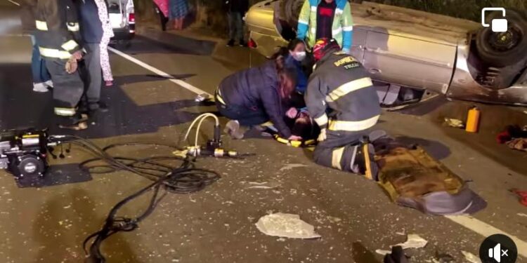 Tres heridos en aparatoso accidente de tránsito en Tulcán