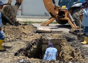 Aguas Machala EP realizó trabajos de reparación de la red de alcantarillado