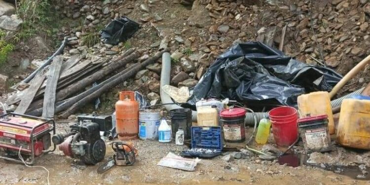 Campamento de minería ilegal fue desmantelado
