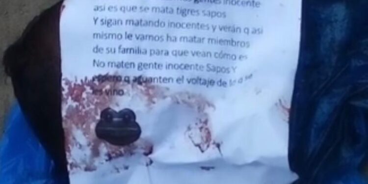 Nota amenazante dejaron en cabeza humana encontrada en Esmeraldas