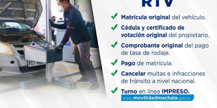 Requisitos para matricular el vehículo en Movilidad Machala