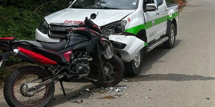 Motociclista herido en un accidente de tránsito