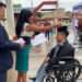 Luis Calderón quien a pesar de su discapacidad pudo cumplir su meta de culminar sus estudios secundarios