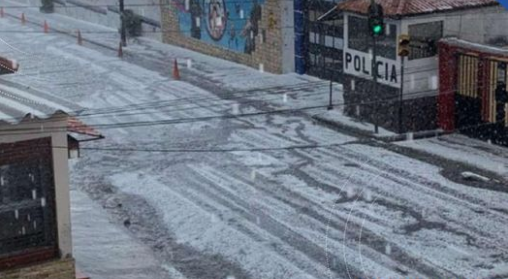 Granizo y lluvias en la capital