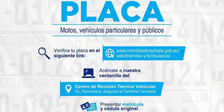 Movilidad Machala recuerda retirar su placa metálica