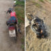 Ciudadanía incineró una motocicleta utilizada por asaltantes