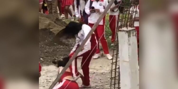 Mujeres estudiantes se cayeron a golpes después de clases