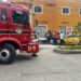 Taxi se incendió en centro de Machala