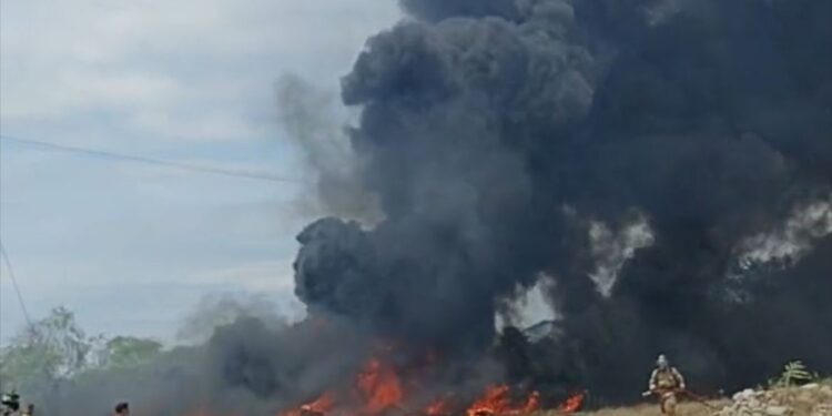 Incendio en el campamento del Municipio de Huaquillas