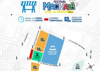 CIERRE TEMPORAL DE CALLES POR EL EVENTO «MACHALA VIVE LA MUSICA 2025»