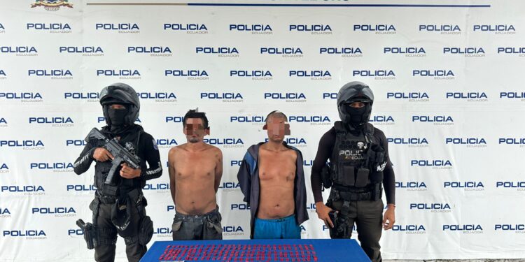 Dos posibles expendedores detenidos en el norte de Machala
