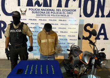 Posible expendedor de sustancias ilícitas detenido en el centro de Pasaje