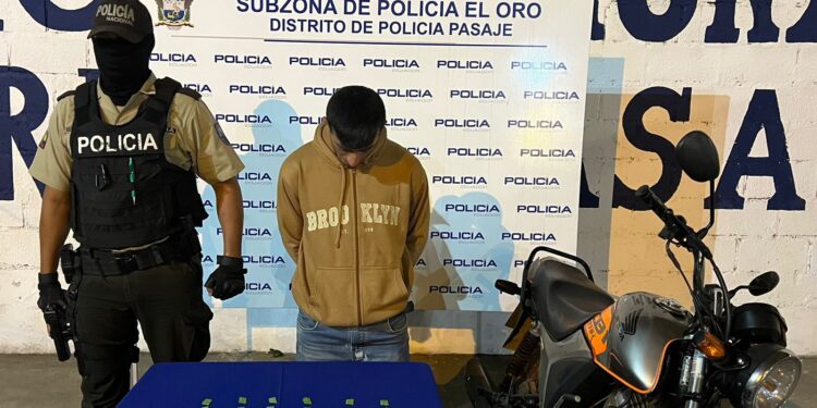 Posible expendedor de sustancias ilícitas detenido en el centro de Pasaje