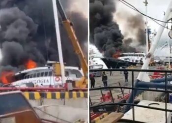 Alarma en el muelle de Posorja por el incendio de una embarcación