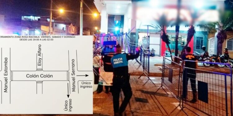 Zona Rosa de Machala será cerrada con vallas y control de acceso por hechos delictivos