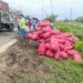 Camión cargado de cebolla se volcó en la vía Machala-Santa Rosa